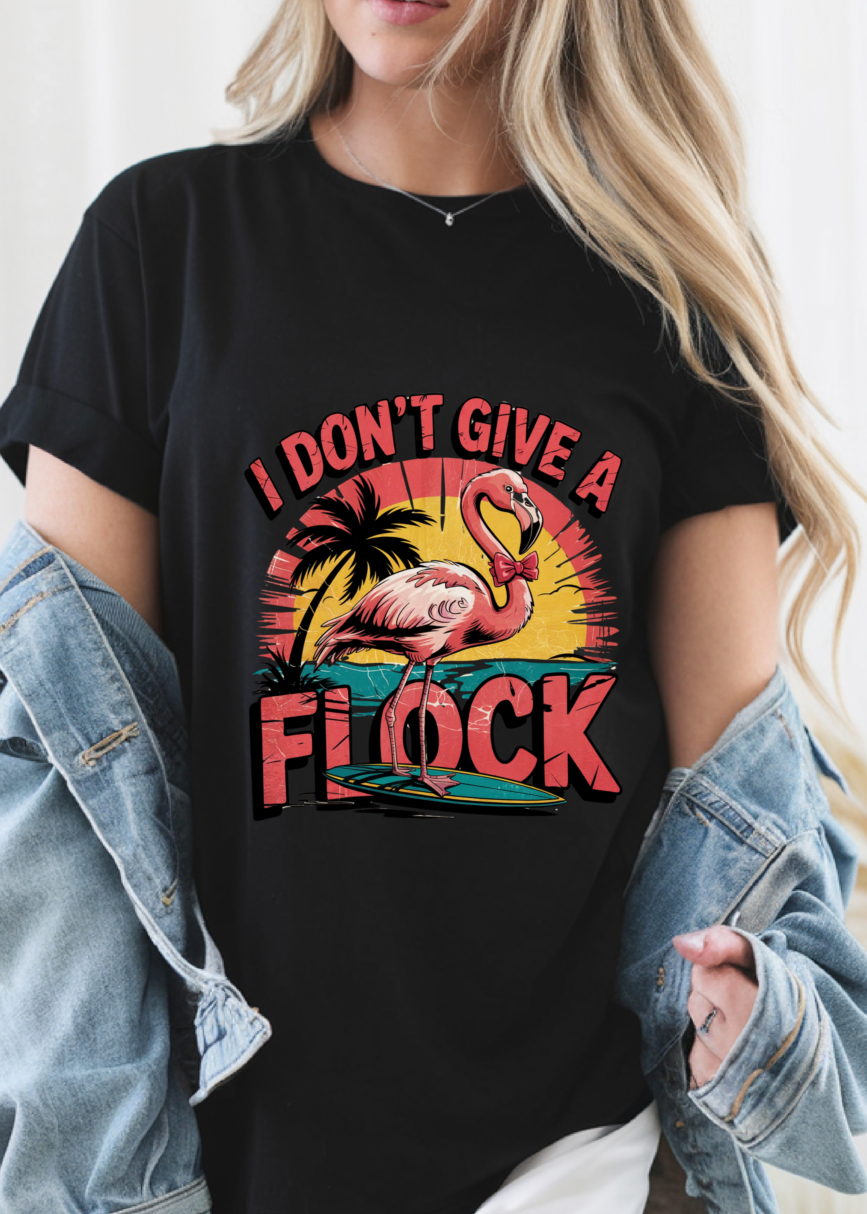DON'T GIVE A FLOCK WOMEN PRINTED T-SHIRT