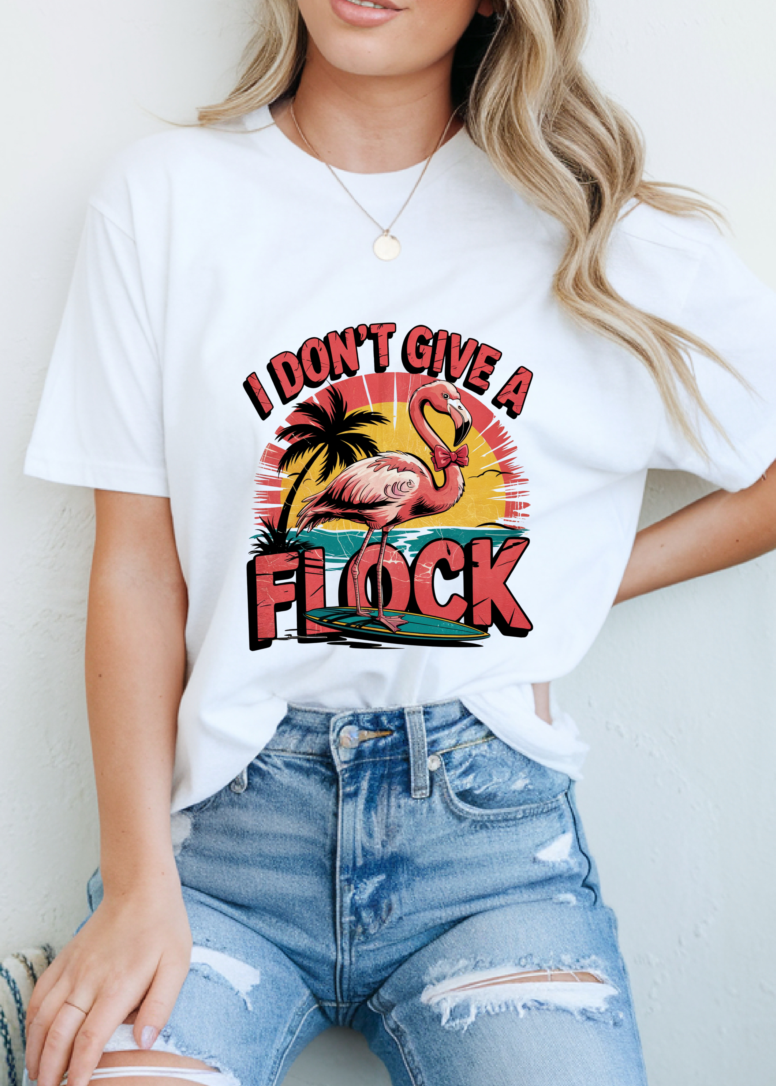 DON'T GIVE A FLOCK WOMEN PRINTED T-SHIRT
