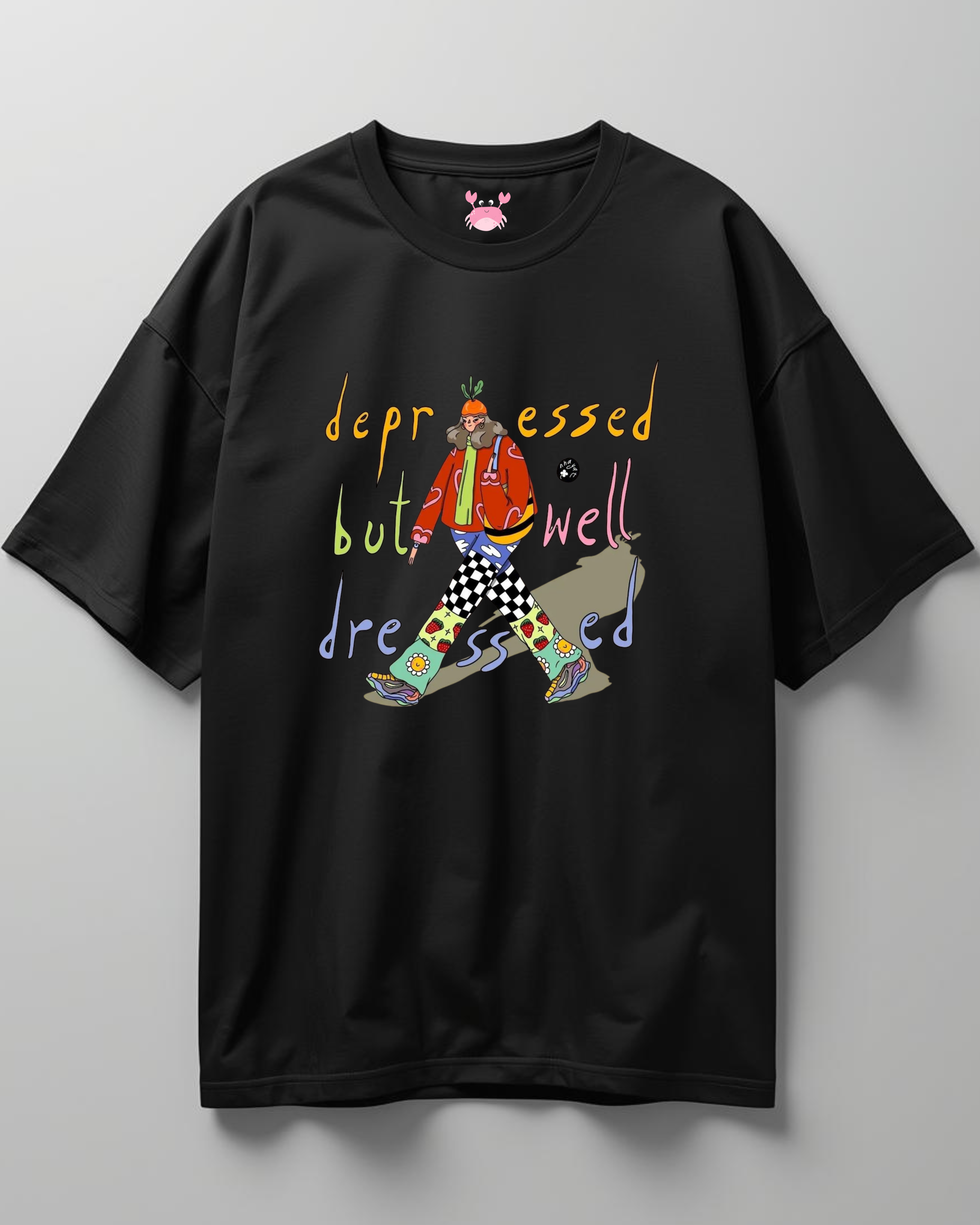 DEPRESSED BUT WELL DRESSED Unisex Oversized Classic T-Shirt