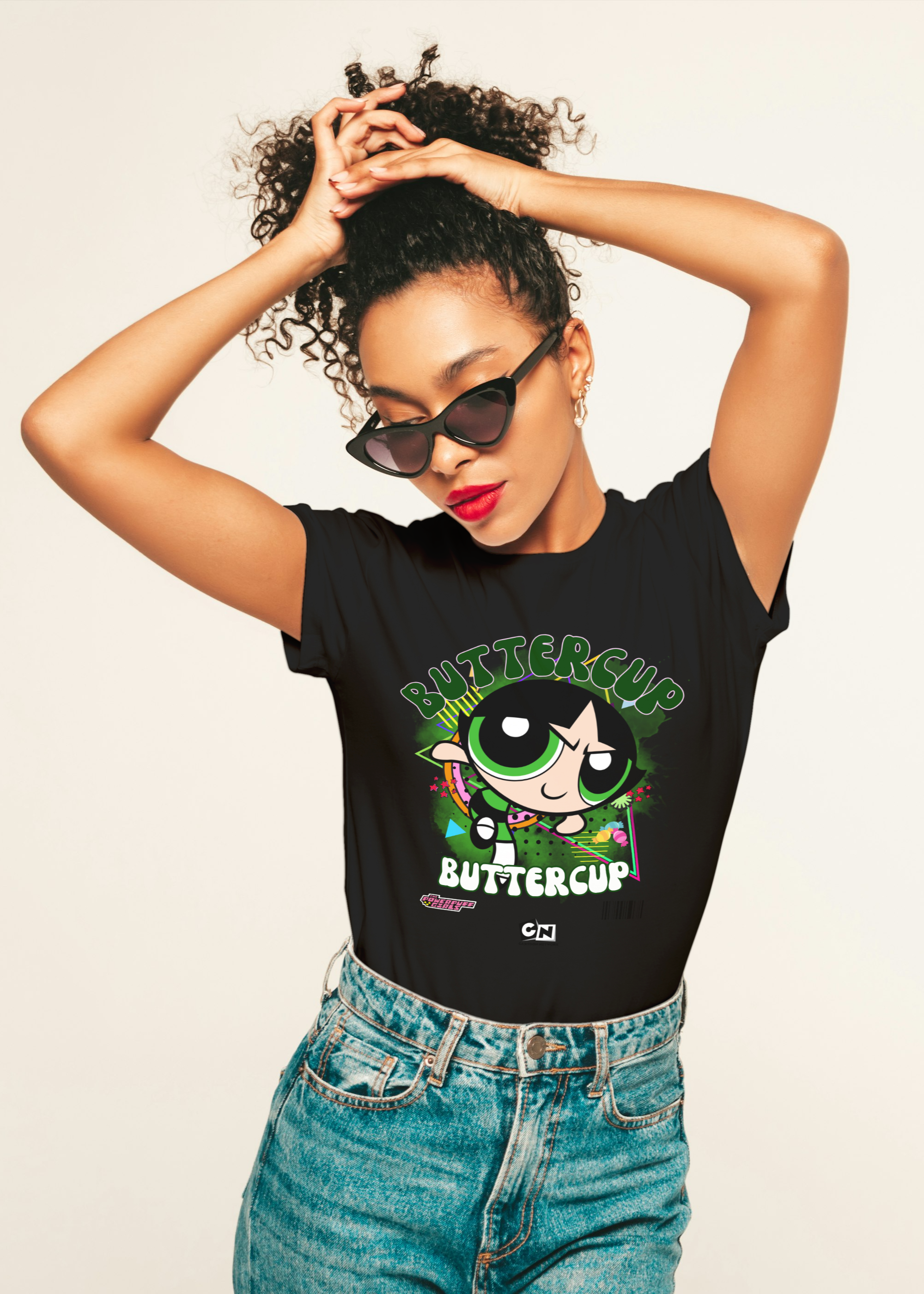 BUTTERCUP POWERPUFF GIRL WOMEN T-SHIRT