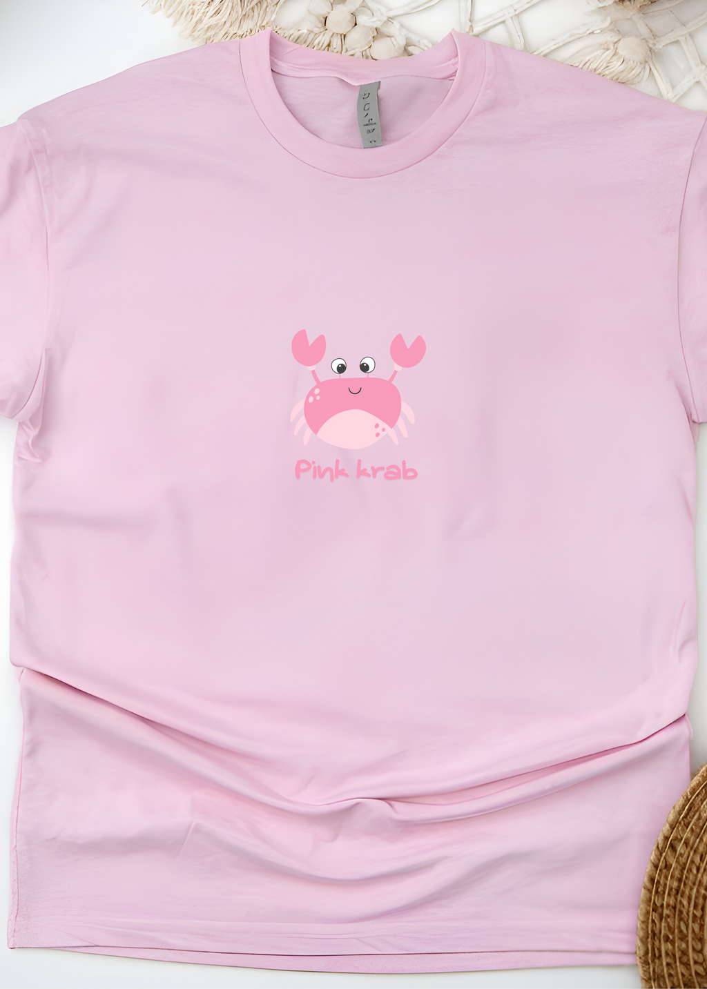 PINK KRAB LOGO OVERSIZED UNISEX T-SHIRT
