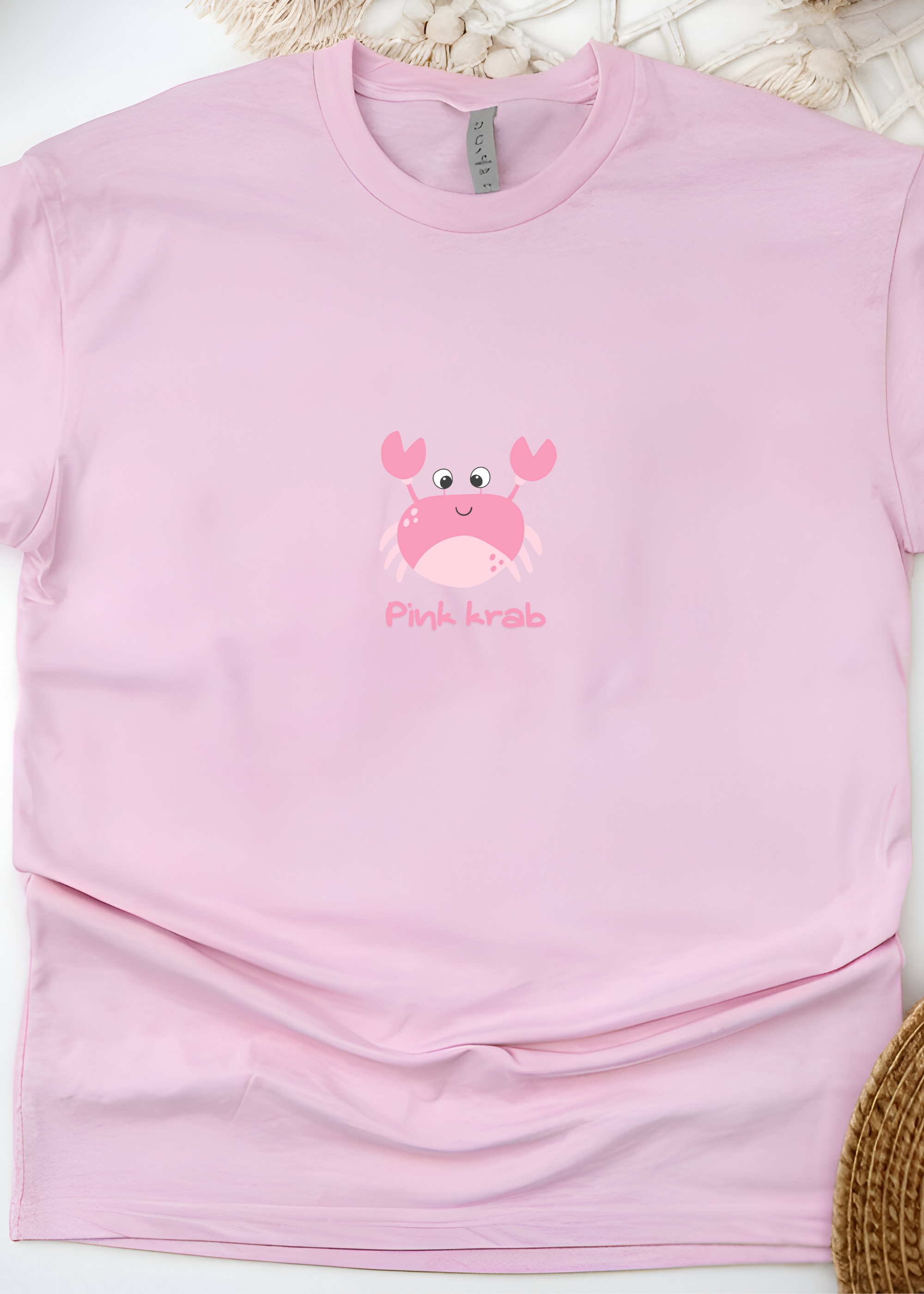 PINK KRAB LOGO OVERSIZED UNISEX T-SHIRT