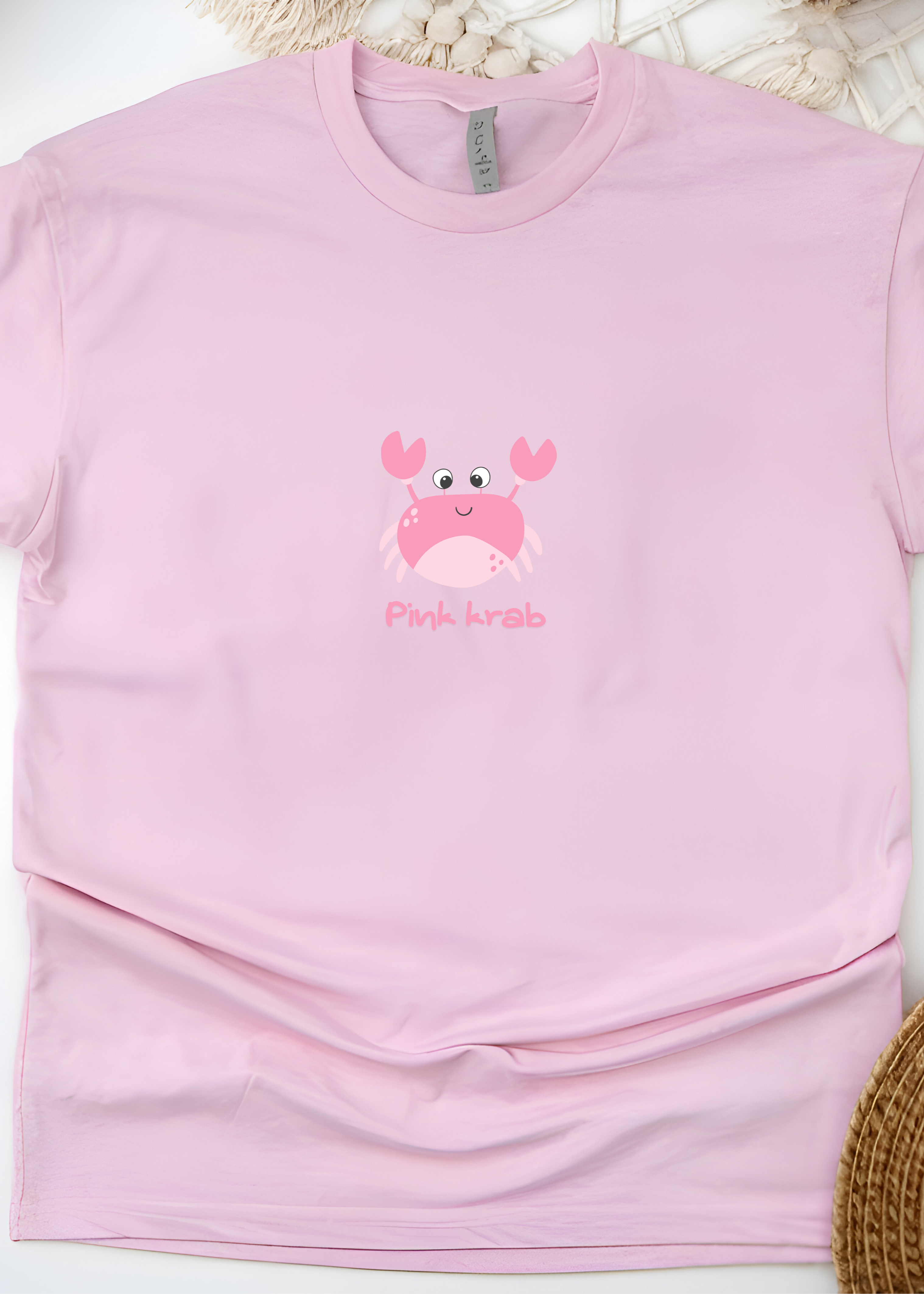 PINK KRAB LOGO OVERSIZED UNISEX T-SHIRT
