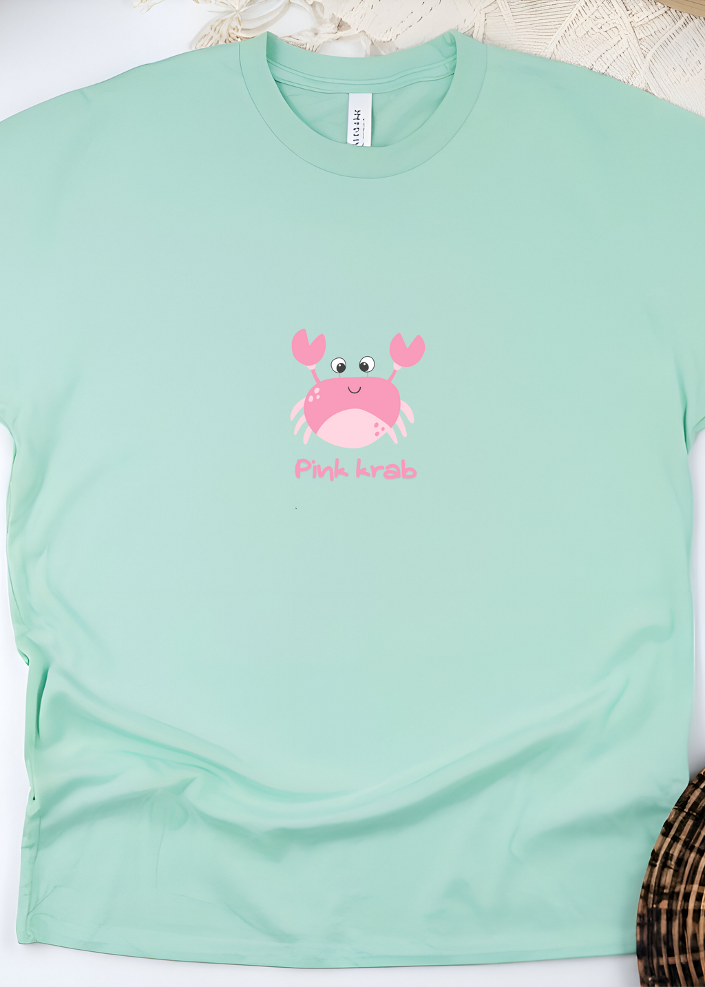 PINK KRAB LOGO OVERSIZED UNISEX T-SHIRT