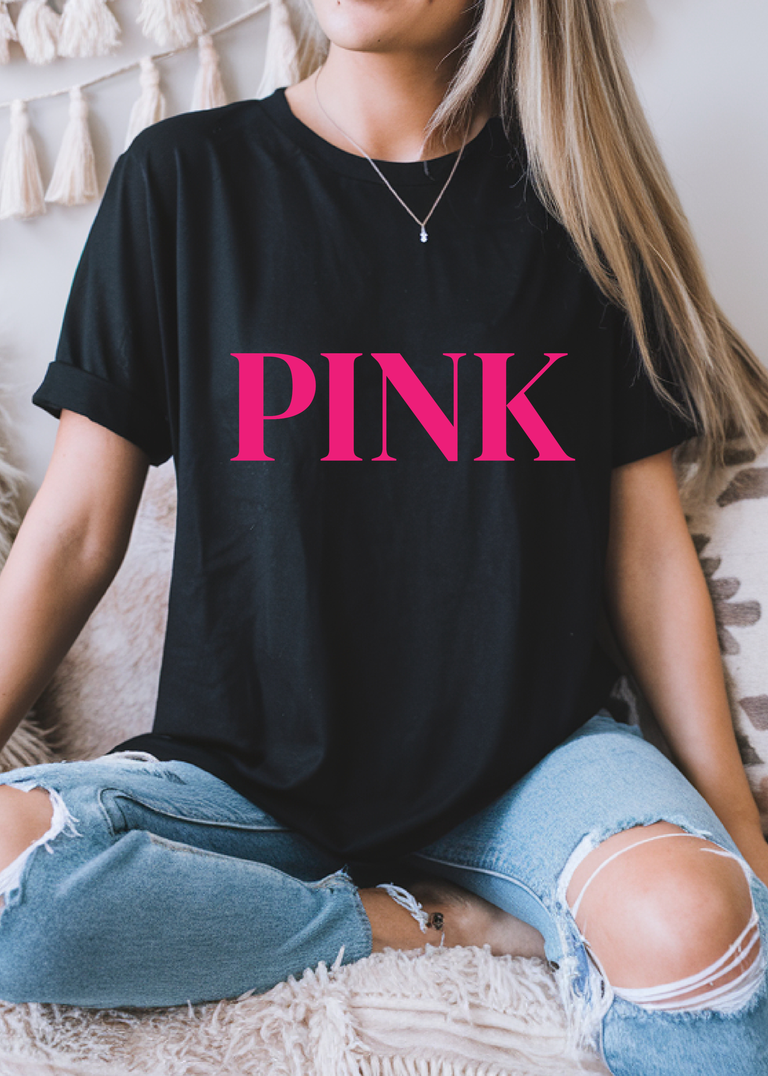 PINK WOMEN OVERSIZED T-SHIRT