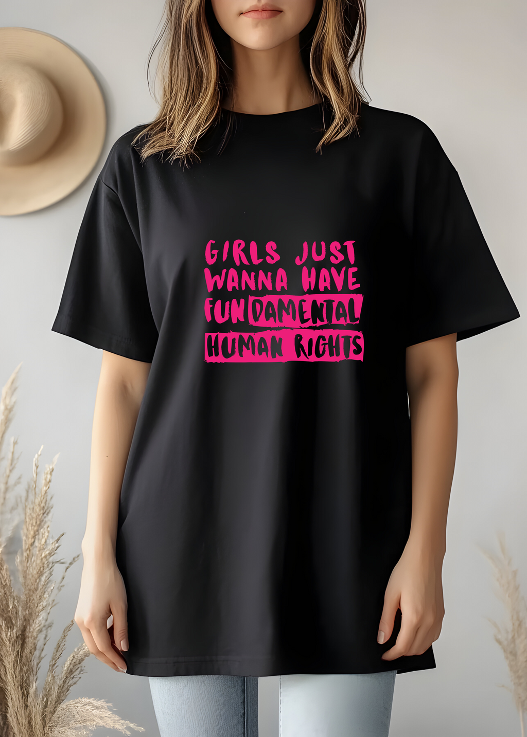HUMAN RIGHT WOMEN RIGHT'S OVERSIZED T-SHIRT