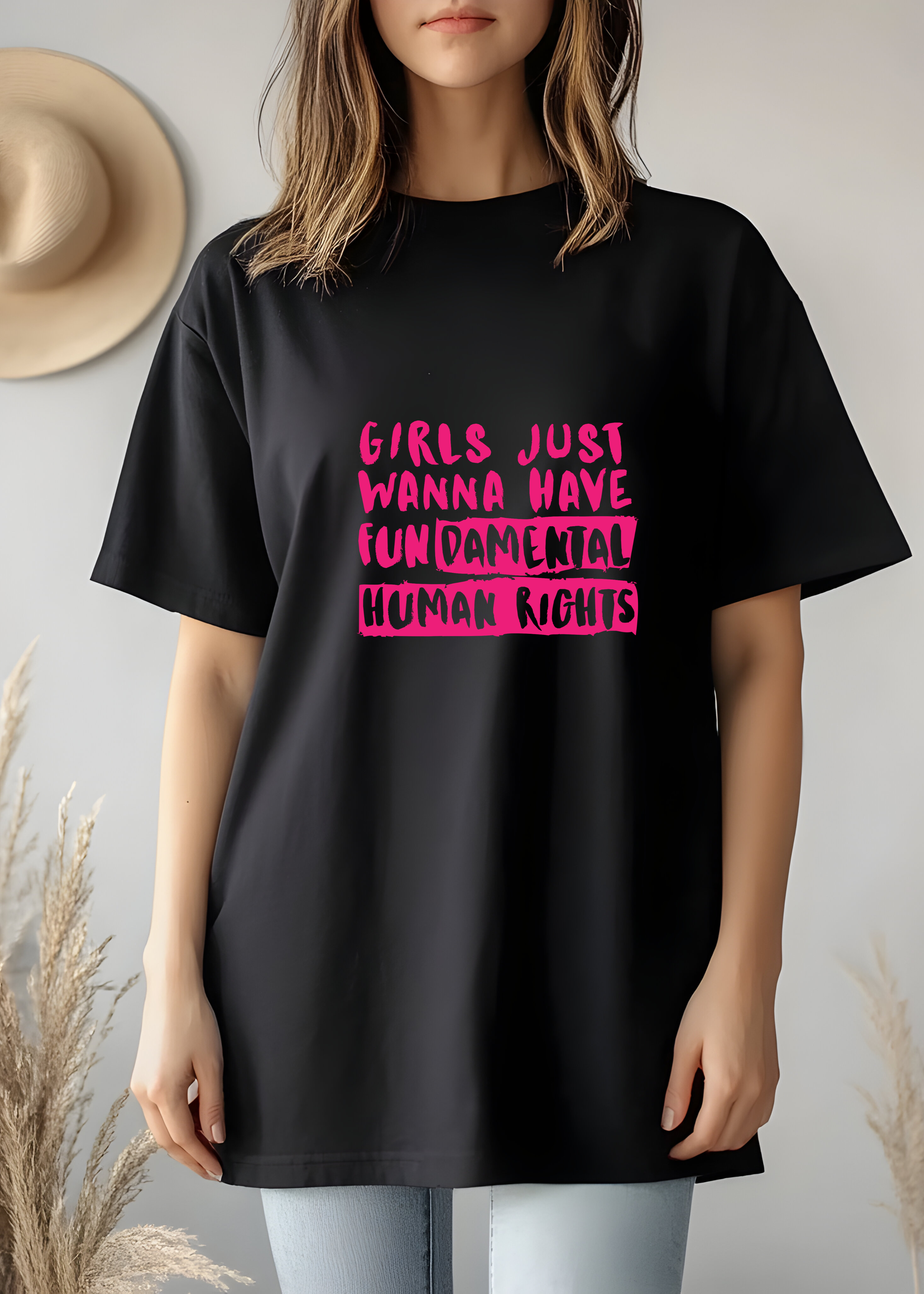 HUMAN RIGHT WOMEN RIGHT'S OVERSIZED T-SHIRT