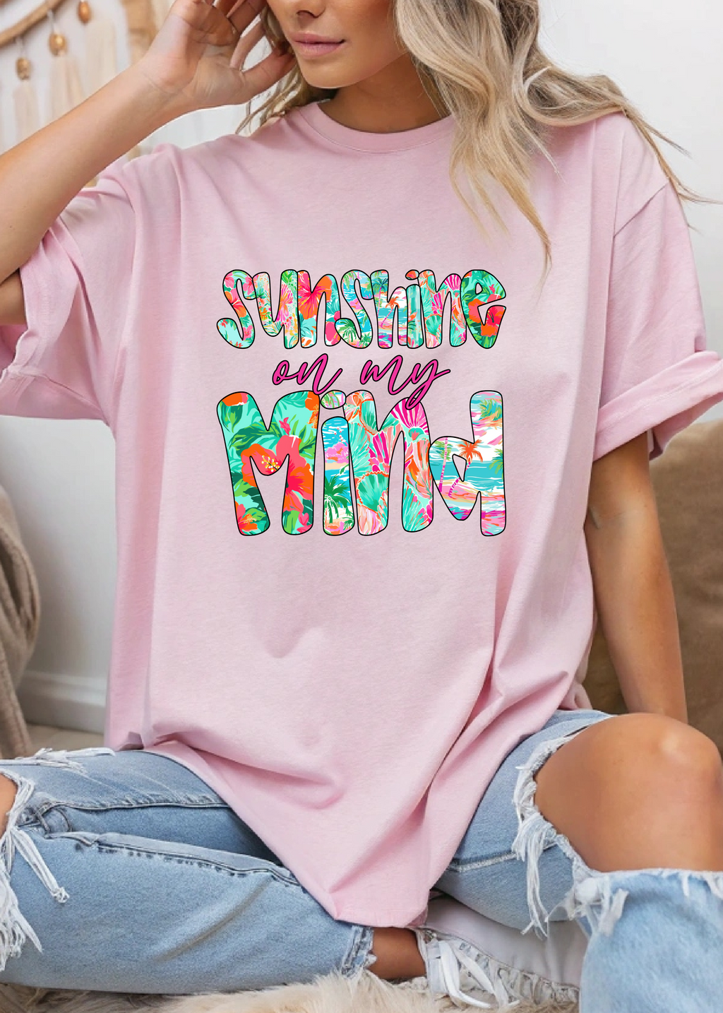 SUNSHINE SUMMER OVERSIZED WOMEN T-SHIRT