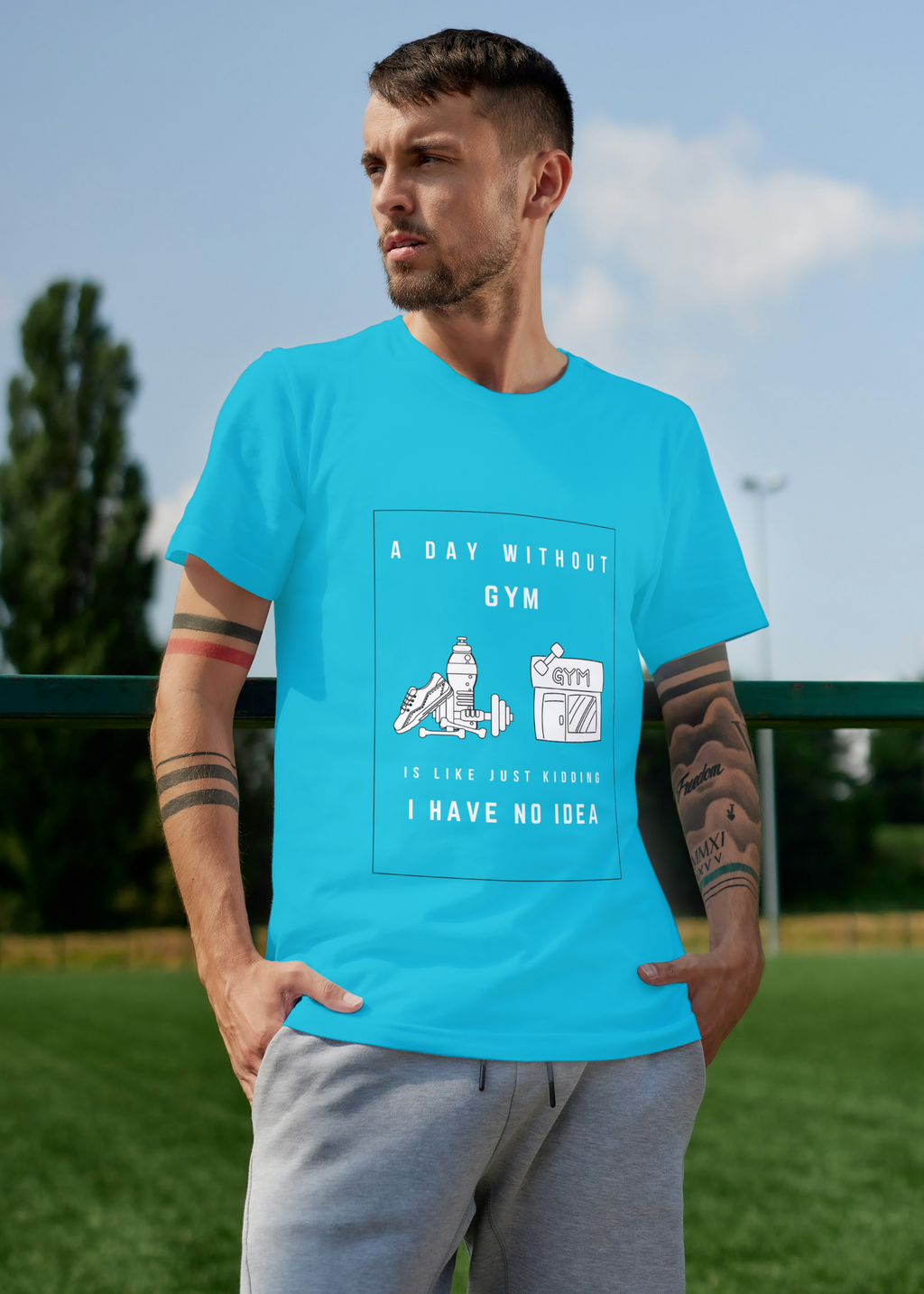 CLASSIC GYM MEN PRINTED T-SHIRT