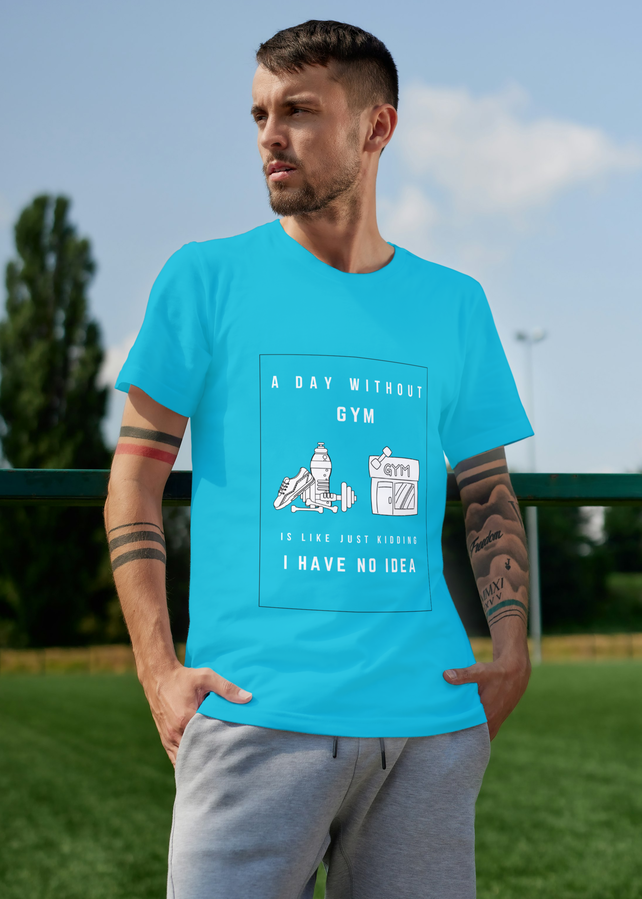 CLASSIC GYM MEN PRINTED T-SHIRT