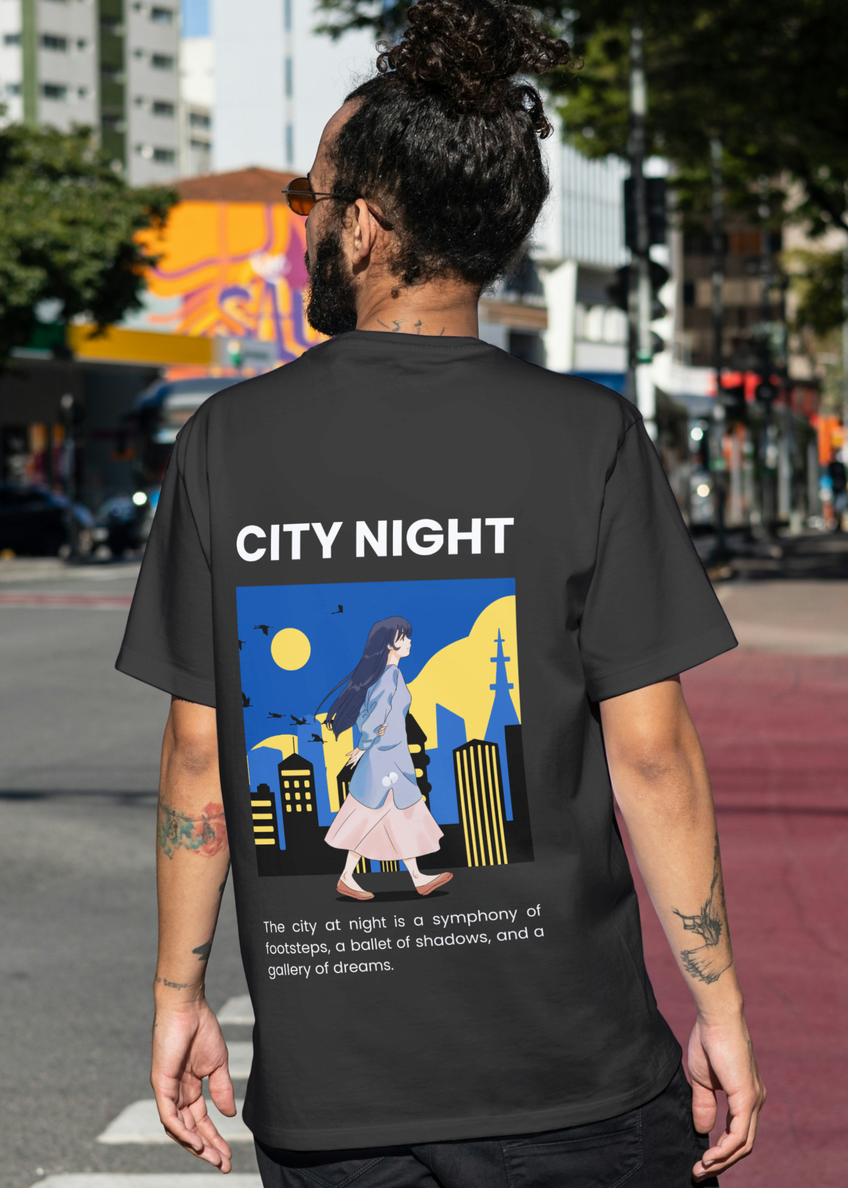 CITY NIGHT OVERSIZED UNISEX T-SHIRT