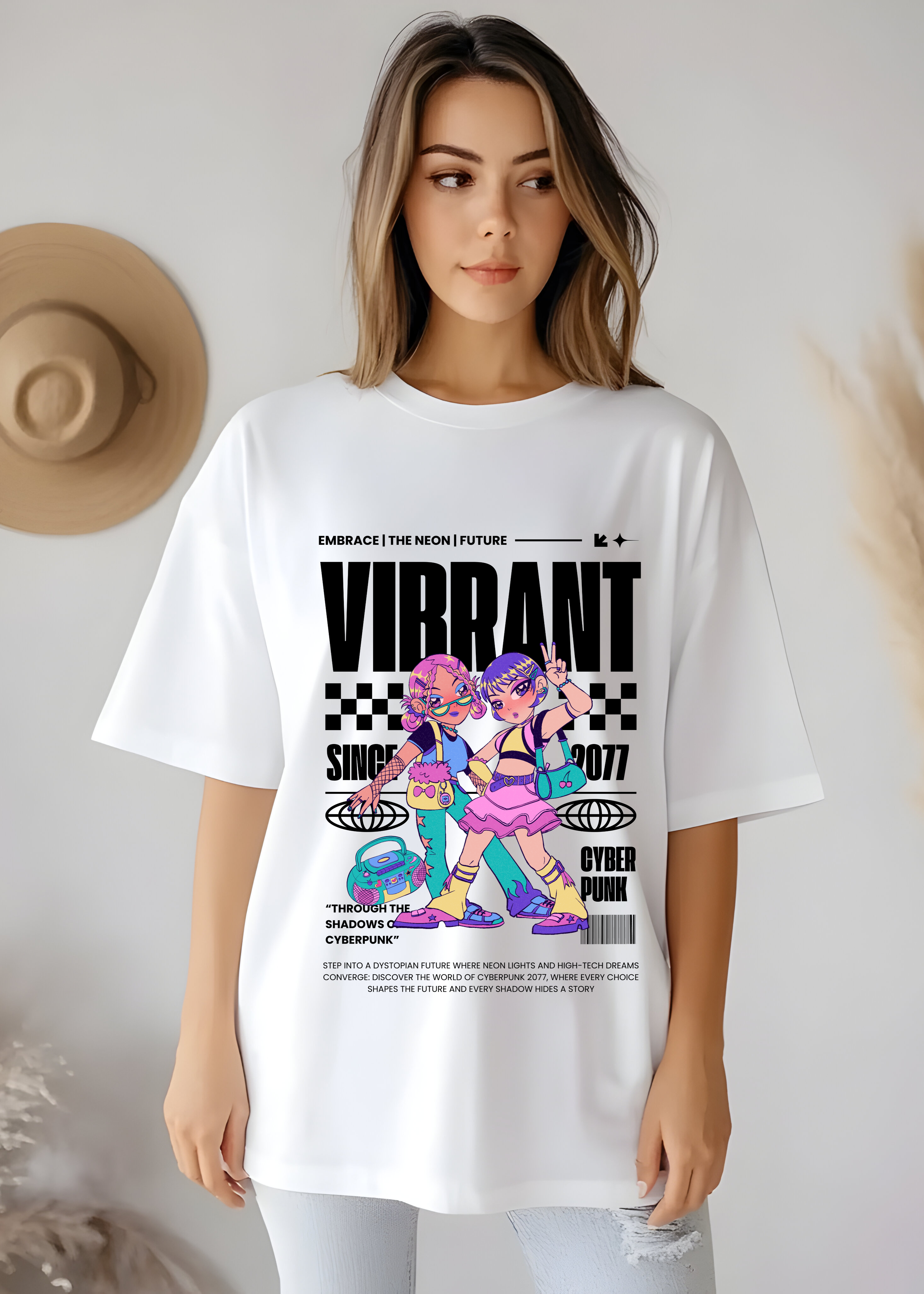 VIBRANT STREET STYLE WOMEN OVERSIZED T-SHIRT
