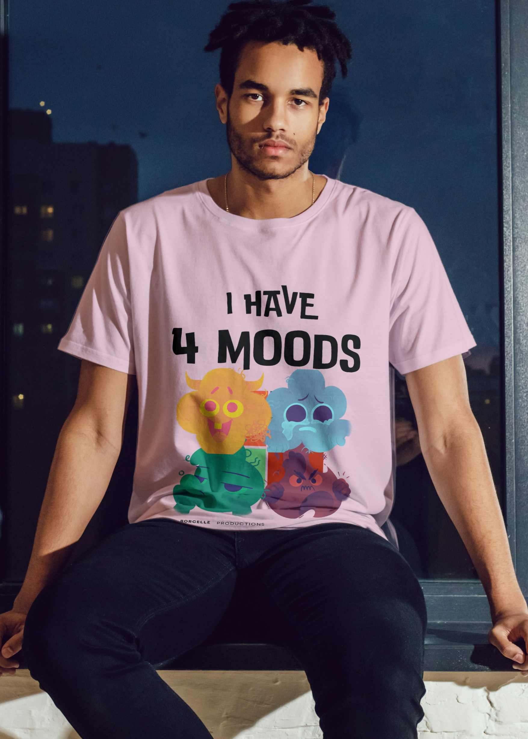 4 MOODS UNISEX OVERSIZED T-SHIRT