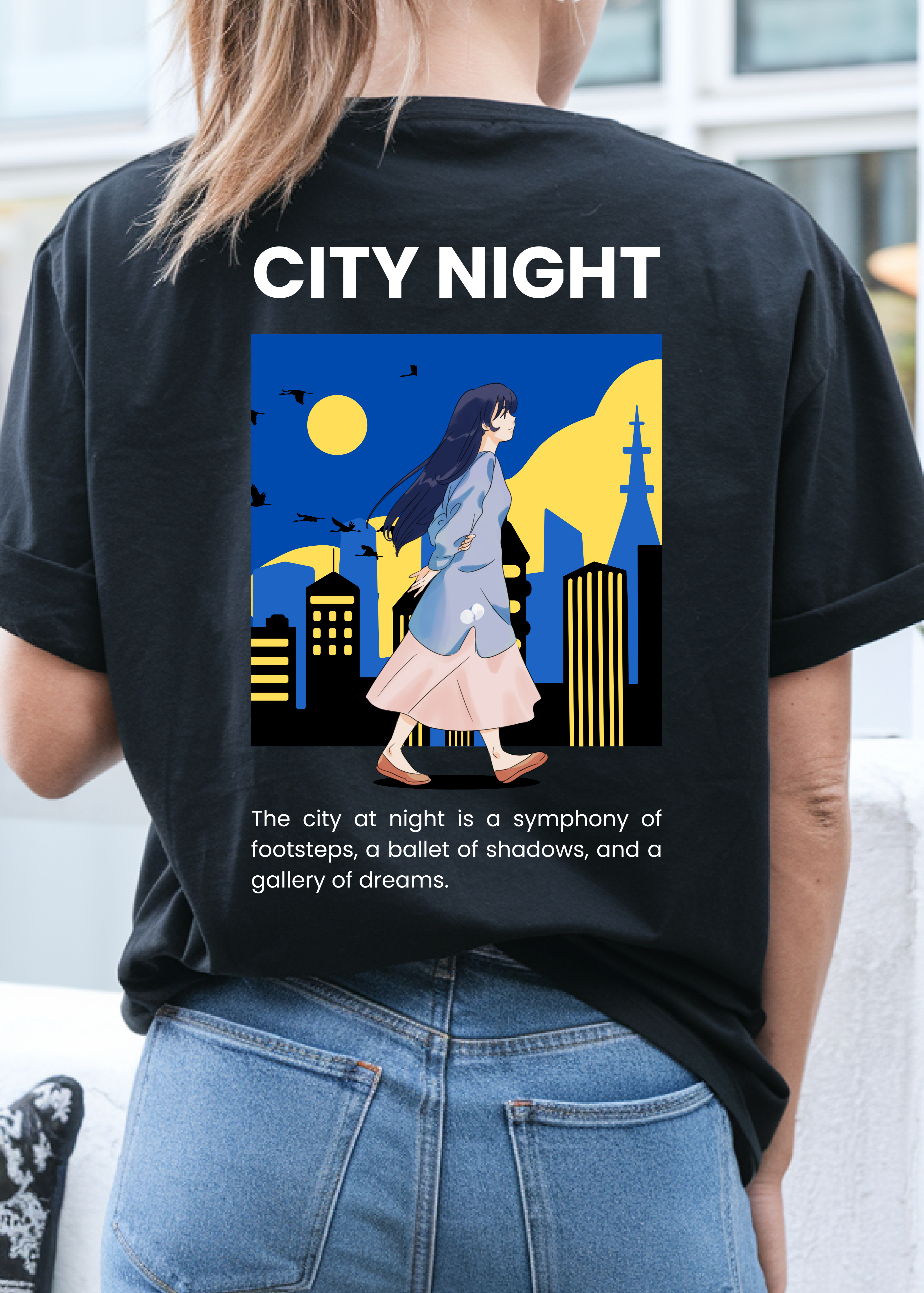 CITY NIGHT OVERSIZED UNISEX T-SHIRT
